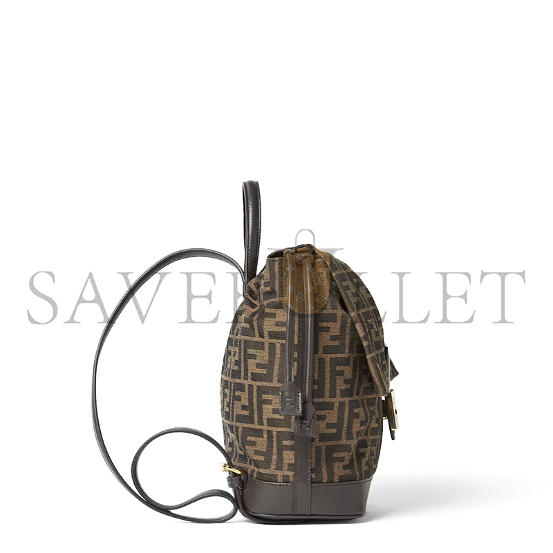 F**di brown ff jacquard fabric backpack 8bz057avqcf1gl7 (26*23*12cm)